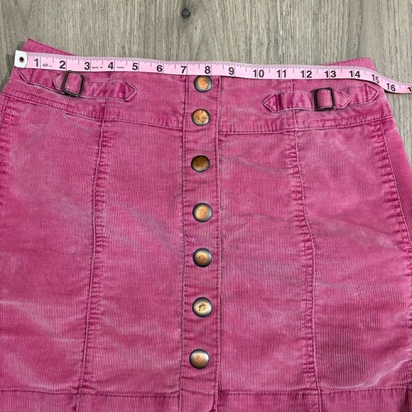Vtg Gap 2004 Corduroy Pink Mini Skirt Button Front Sz 4 Y2K Preppy Spring School - Picture 7 of 12